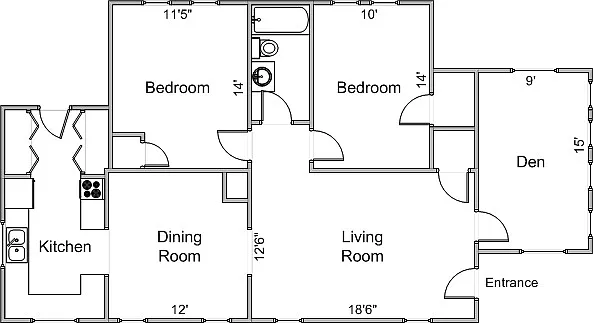 2 bed, 1.0 bath, 1368 sqft, $2,295 — Photo 2
