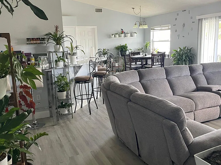Living room and dining area