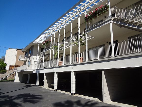 Secured parking area below apatments at Villa Knolls Apartments in La Mesa, California.