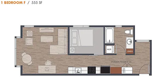 Floor plan One Bedroom F