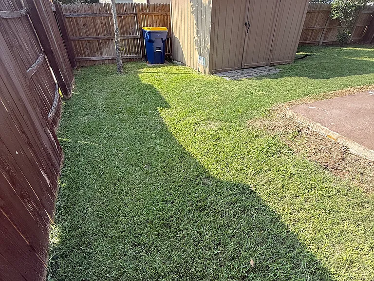 A new sprinkler system to take care of the new St Augustine Raleigh grass and this grass is plush and soft on all bare feet!