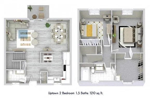 Floor plan 2 Bedroom 1.5 Bath