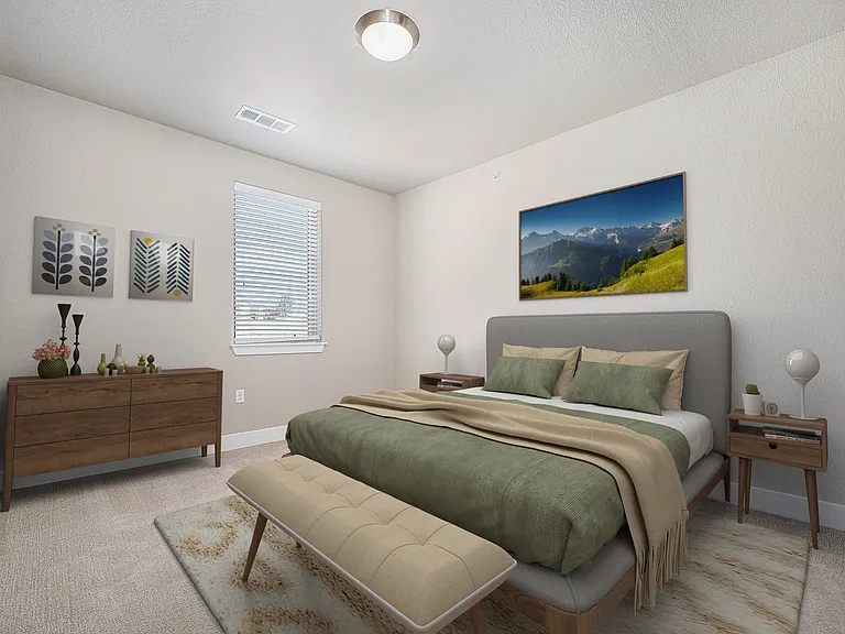 West 8th large bedroom, fits king size bed