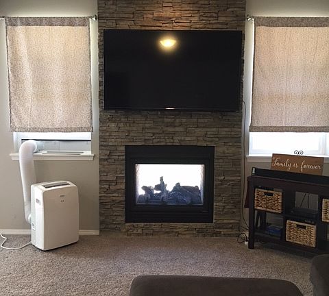 Dual sided gas fireplace