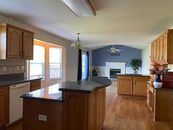 kitchen and family room open