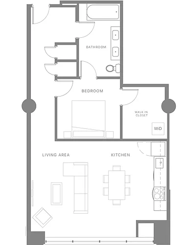 Floor plan One Bedroom M