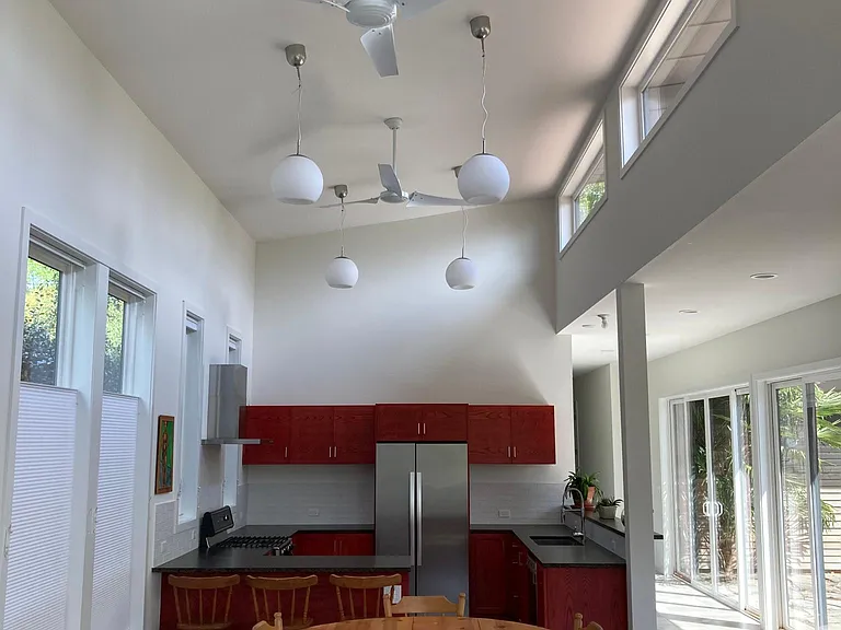Transome Windows with Ceiling Fans