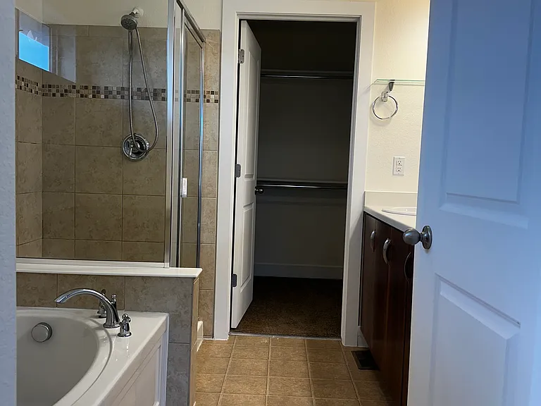 Master bath with walk-in closet
