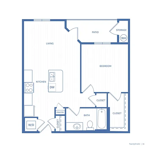 Floor plan 1X1 A1