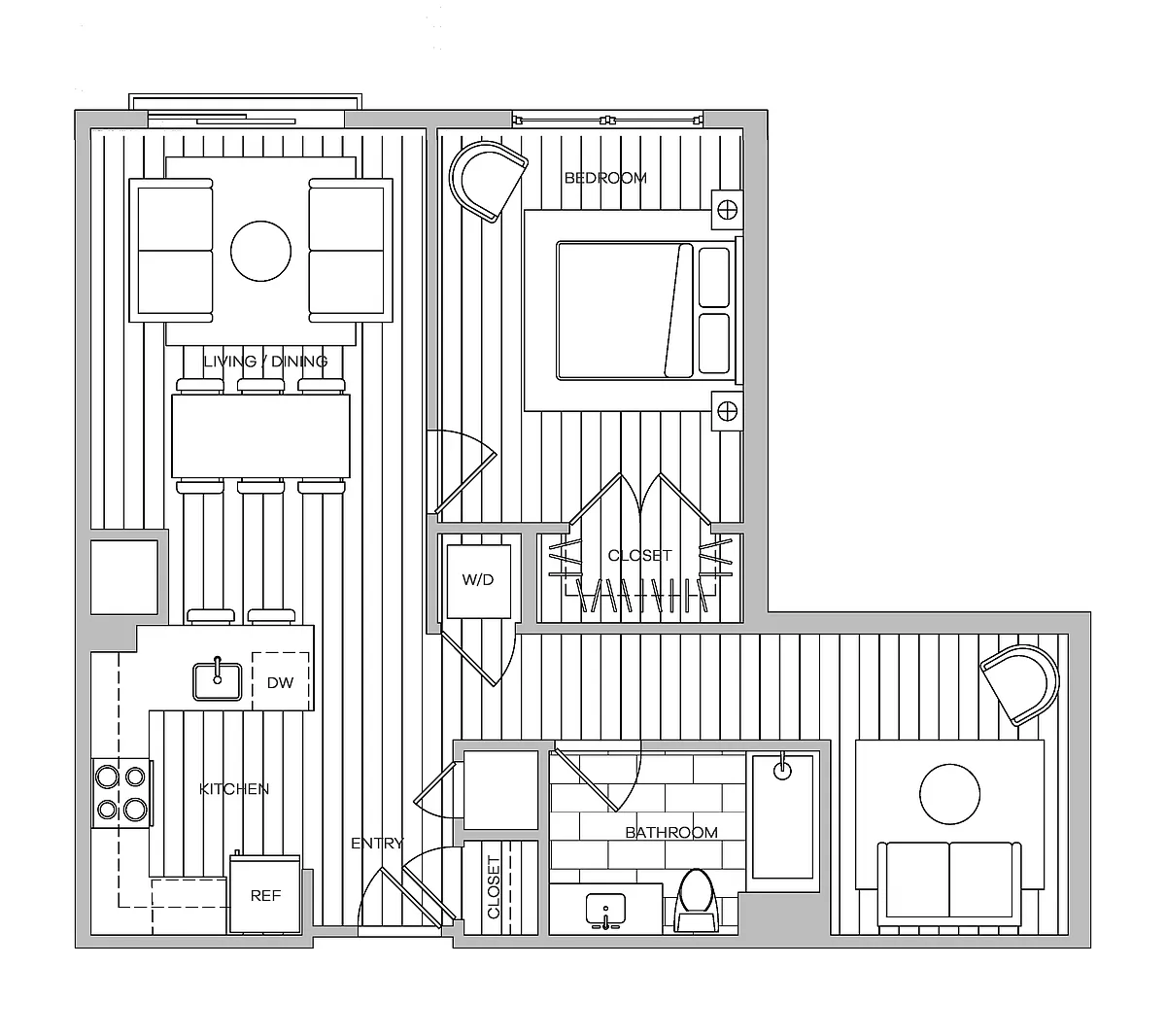 Floor plan 1 Bedroom with Den