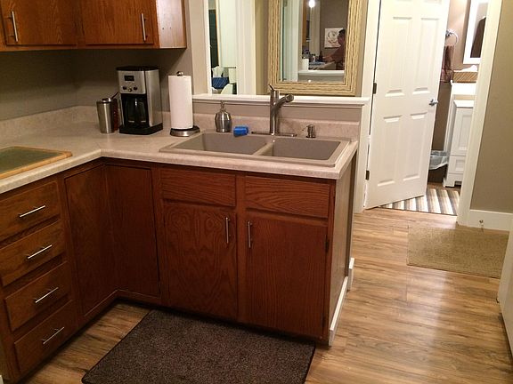 New kitchen sink, faucet and countertops.