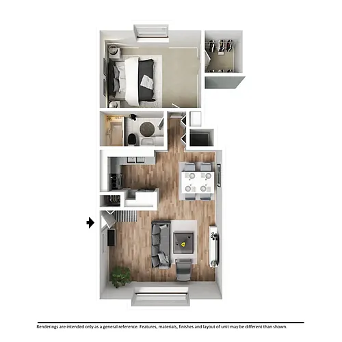 Floor plan One Bedroom Apartment