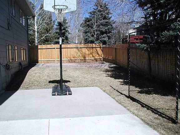 Back yard w/ new fencing