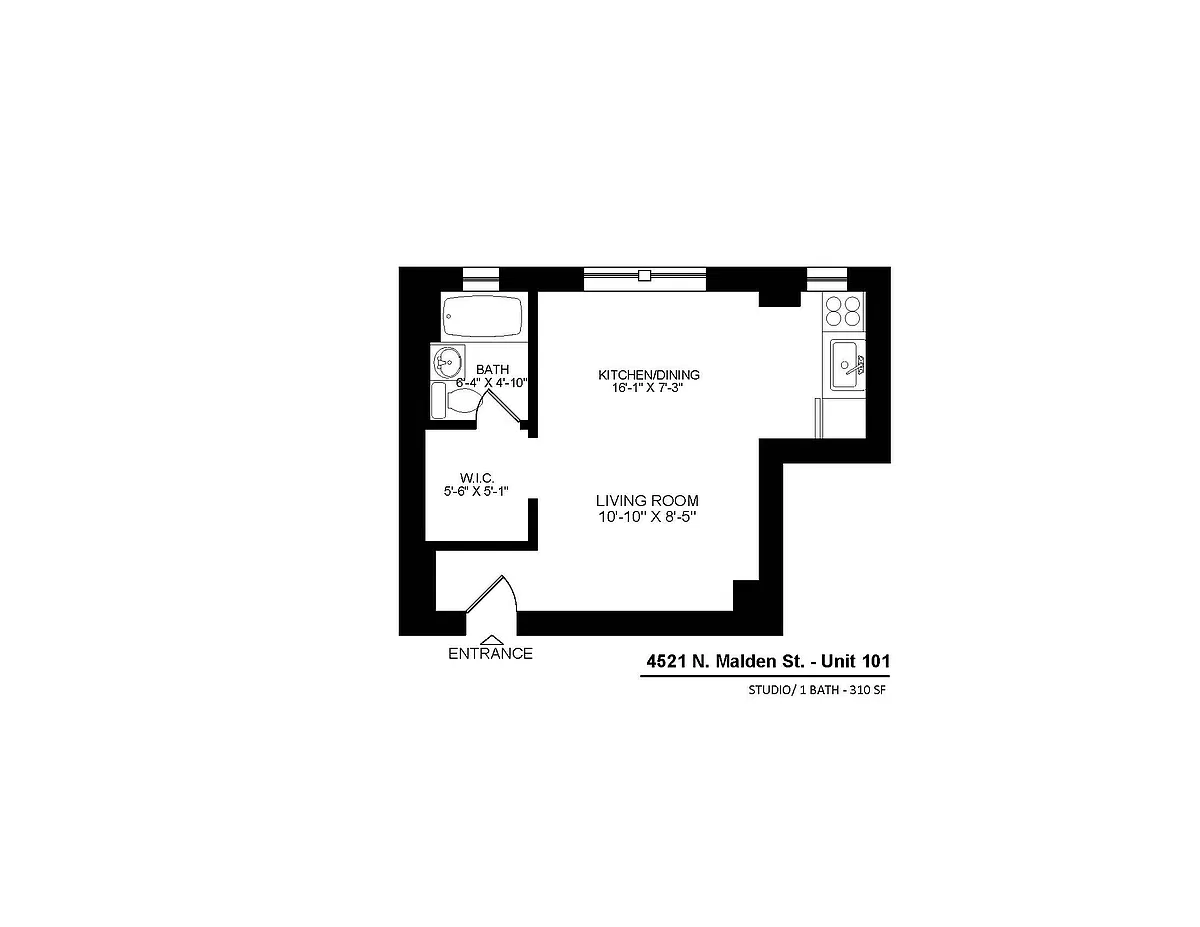 Floor plan Studio 101