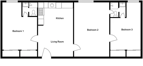Floor plan 3 Bed 2 Bath