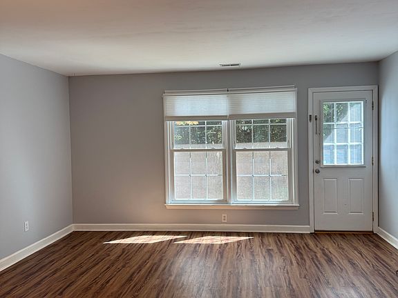 Living room facing back door