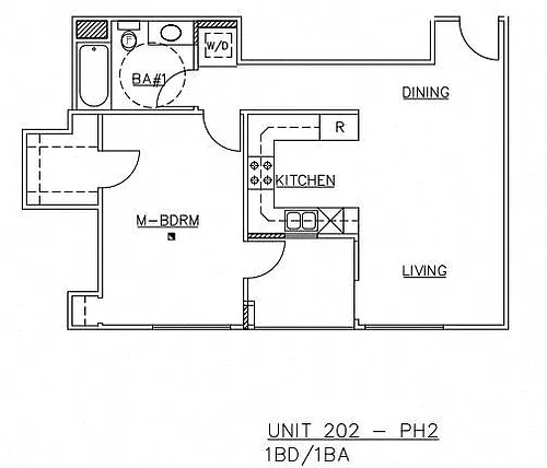 Floor plan One-Bedroom One-Bathroom