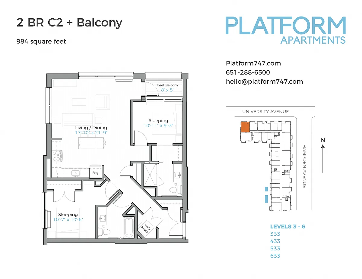 Floor plan Two Bedroom C2