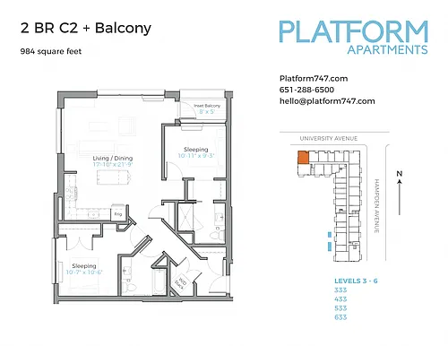 Floor plan Two Bedroom C2