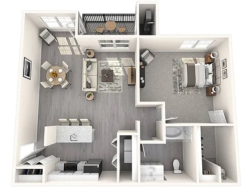 Floor plan 1 Bedroom/1 Bathroom-Cobb