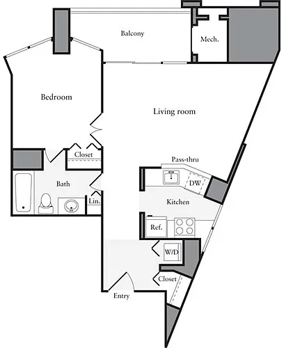Floor plan 1 Bedroom A