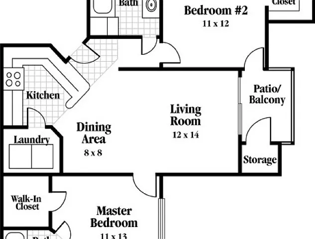Two Bedroom, Two Bath Two Bedroom, Two Bath