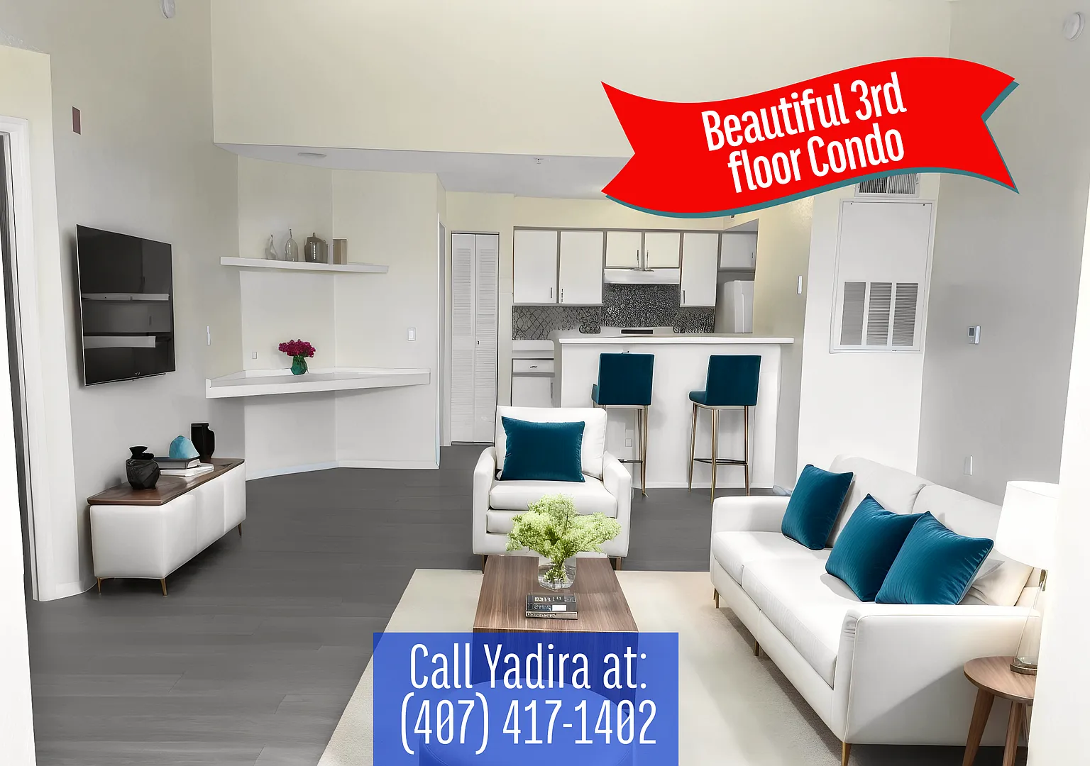 Beautiful 3rd floor Condo with 2 bedrooms and 1 bath in the heart of Kissimmee — Photo 1