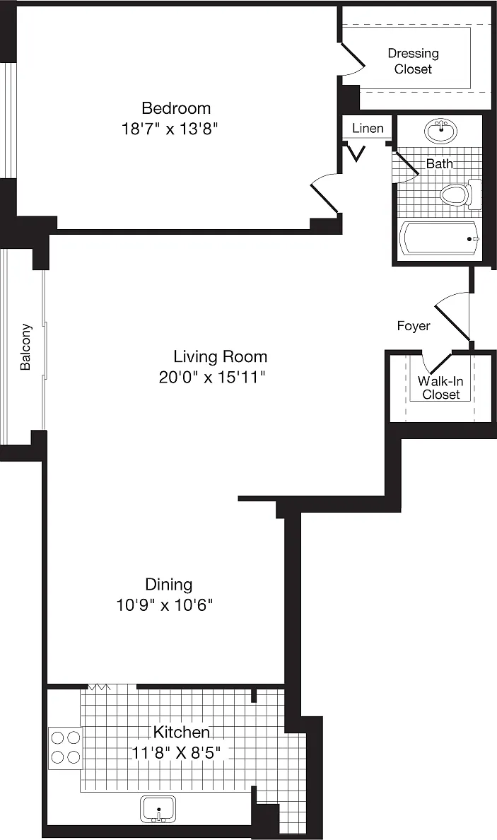 Floor plan 1 Bedroom CC