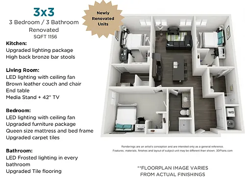 Floor plan 3x3 Renovated