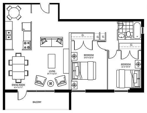 Floor plan 919 Dufferin - Plan B