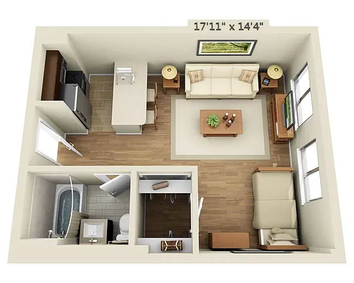 Floor plan Studio E1A-R