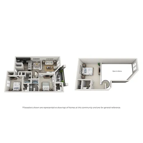 Floor plan 2 Bedroom Loft