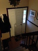 Looking down at entryway