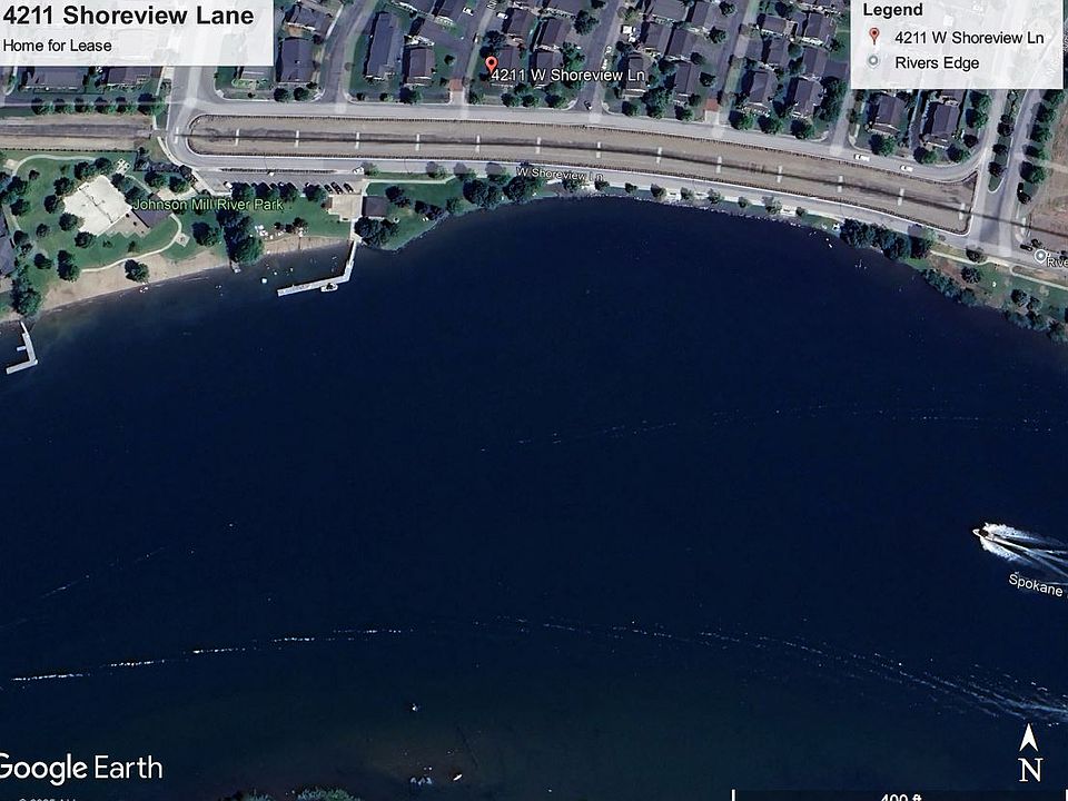 Location of 4211 Shoreview Ln on Spokane River