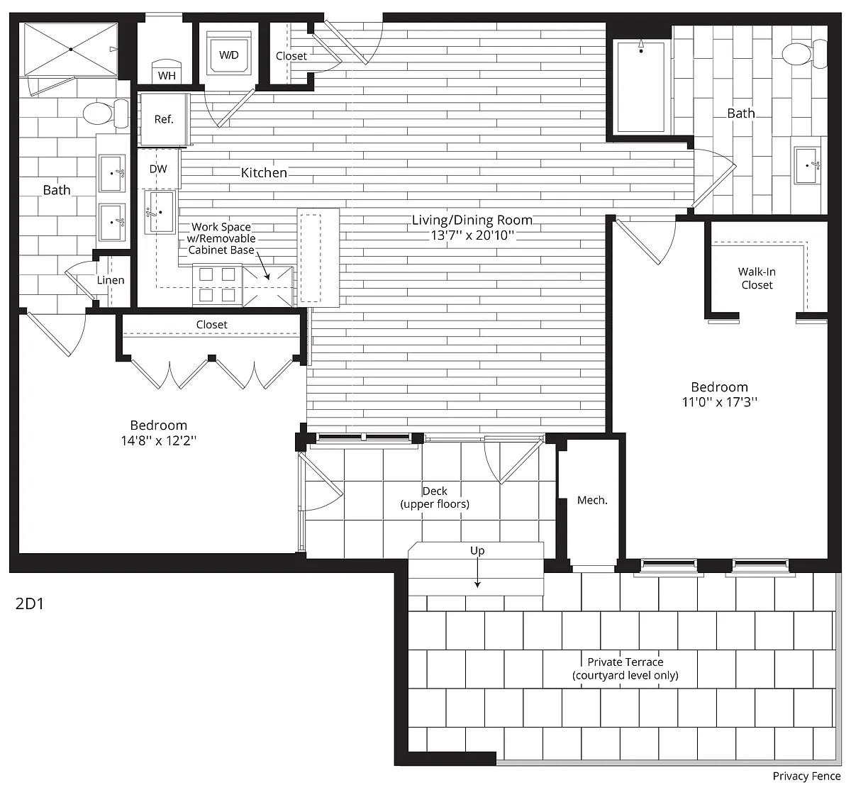 Floor plan 2 Bed/2 Bath