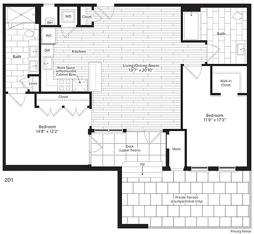 Floor plan 2 Bed/2 Bath
