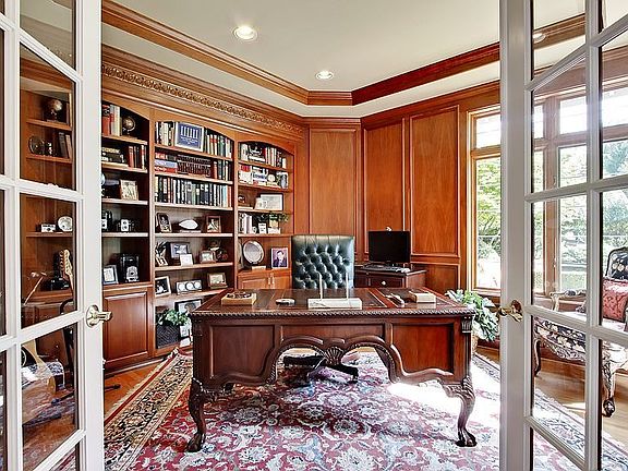 Paneled den w/french drs