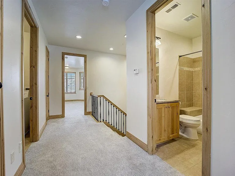 Upstairs hall with bathroom