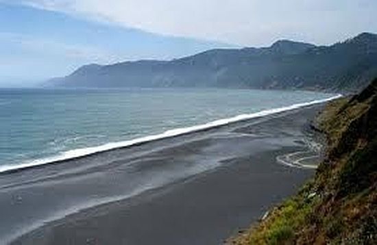 Local black sand beach