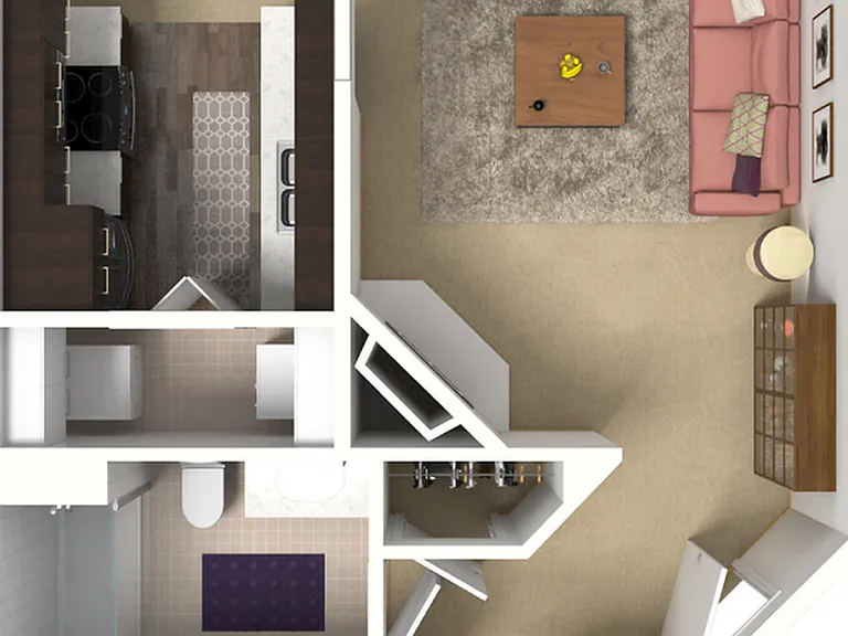 1 Bedroom, 1 Bath - 721 SF - Dundee 1 Bedroom, 1 Bath - 721 SF - Dundee