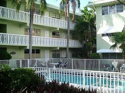 Front of building and Pool
