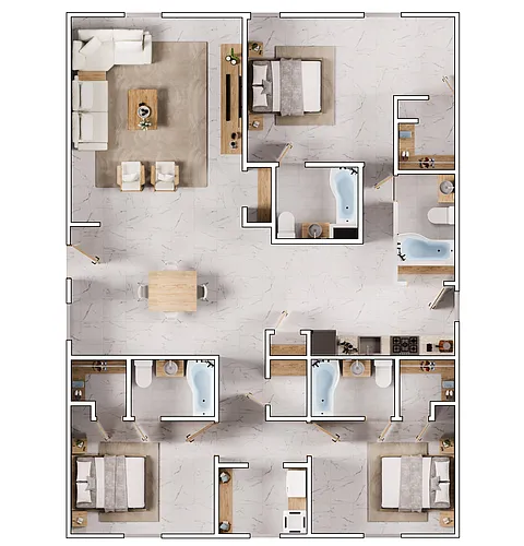 Floor plan 3 Bedrooms / 4 Bathrooms