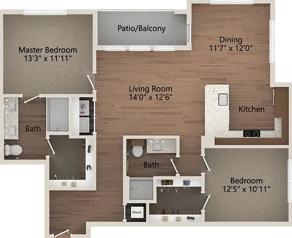 Floor plans are artist's rendering. All dimensions are approximate. Actual product and specifications may vary in dimension or detail. Not all features are available in every apartment. Prices and availability are subject to change. Floor plans are artist