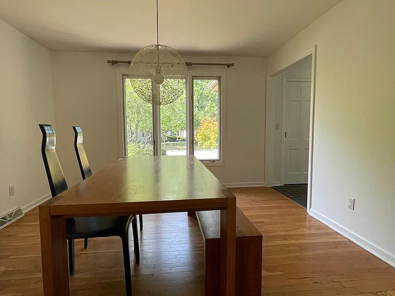 Dining room with street view