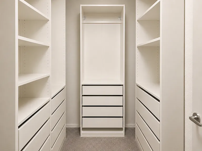 Spacious walk in closet