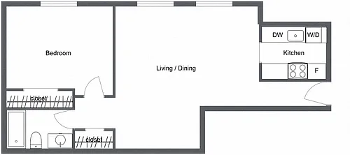 Floor plan 1 Bedroom 1 Bath A Renovated