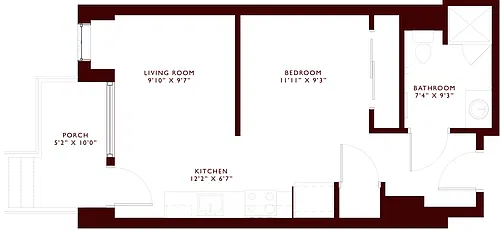 Floor plan S2 - Urban 1x1