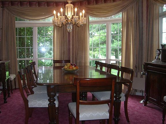 Formal Dining Room
						:
						Updated wallpaper and window treatments (2003).