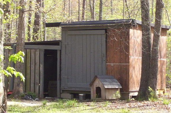Barn with attached shed