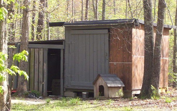 Barn with attached shed